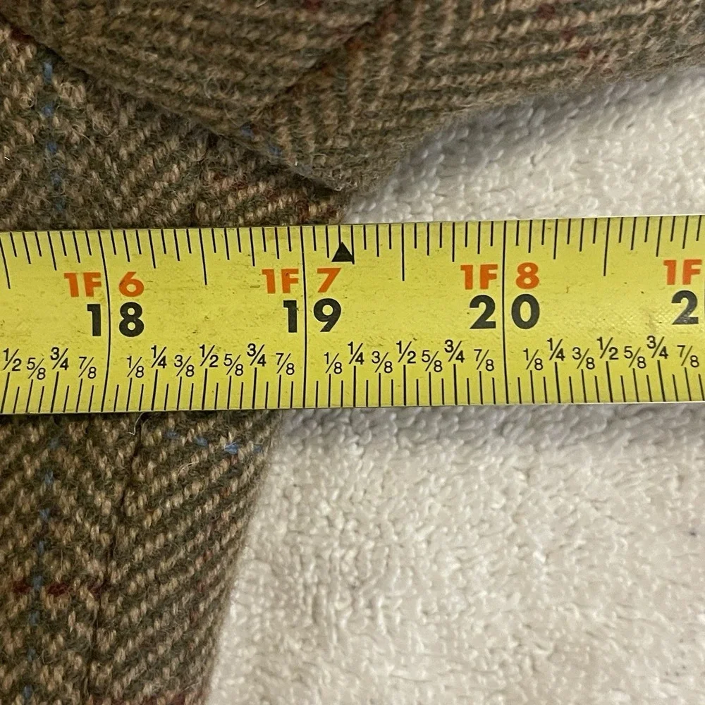 Chaps Women's Brown Herringbone Tweed Plaid Blazer Jacket – Size Medium - Picture 6 of 12